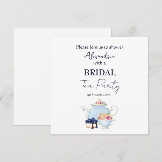 Personaliseer Vrijgezellenfeest Tea Party Uitnodig Save The Date (Voorkant / Achterkant)