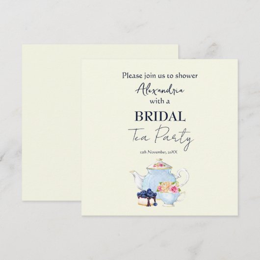 Personaliseer Vrijgezellenfeest Tea Party Uitnodig Save The Date (Voorkant / Achterkant)