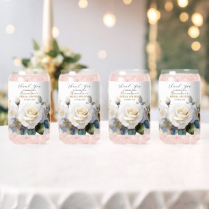 Personaliseer Vrijgezellenfeest White Roses Blikvorm Glas