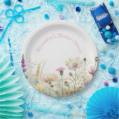 Personaliseer Vrijgezellenfeest Wilde bloemen Papieren Bordje (Feest)