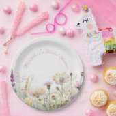 Personaliseer Vrijgezellenfeest Wilde bloemen Papieren Bordje (Feest)