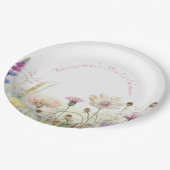 Personaliseer Vrijgezellenfeest Wilde bloemen Papieren Bordje (Gekanteld)