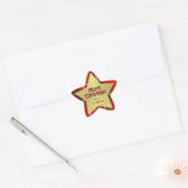 Personaliseer Vrolijke Kerstmis Typografie Tartan  Ster Sticker (Envelop)