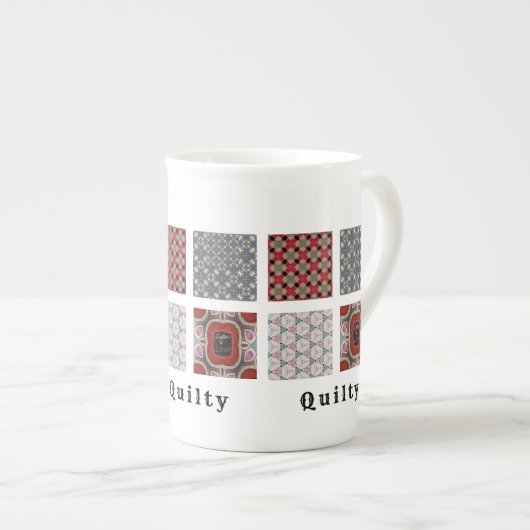 Personaliseer w/4 foto's Sjabloon en titel Porselein Kop (Voorkant rechts)