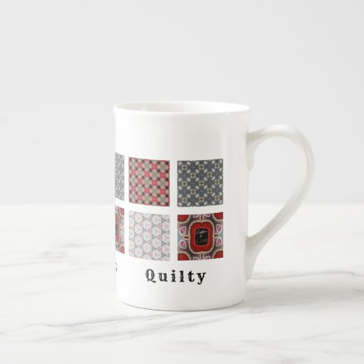 Personaliseer w/4 foto's Sjabloon en titel Porselein Kop (Rechts)