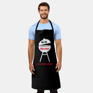 Personaliseer w Naam Custom Black Chef Mannen Vrou Schort