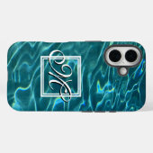 Personaliseer Water Patroon oceaan golven monogram Case-Mate iPhone Case (Achterkant (horizontaal))