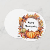 Personaliseer - Watercolor Thanksgiving Frame Feestdagenkaart (Voorkant / Achterkant)