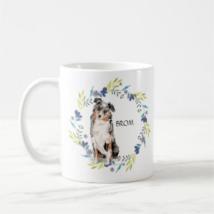 Personaliseer Waterverf Australian Shepherd Koffiemok