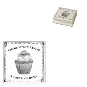 Personaliseer Waterverf Cupcake met frambozenLogo Rubberstempel (Gestempeld)
