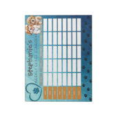 Personaliseer Waterverf Dog Weekly Class Schema Notitieblok (Linkerzijde)