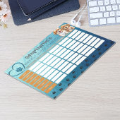 Personaliseer Waterverf Dog Weekly Class Schema Notitieblok