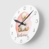 Personaliseer Waterverf eend kwekerij meisjeskamer Ronde Klok (Hoek)