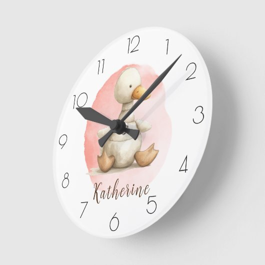 Personaliseer Waterverf eend kwekerij meisjeskamer Ronde Klok (Hoek)