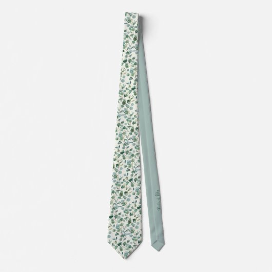 Personaliseer Waterverf Eucalyptus Stropdas (Voorkant)