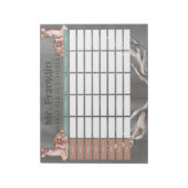 Personaliseer Waterverf Herten wekelijks lesschema Notitieblok (Linkerzijde)