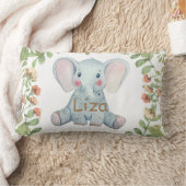 Personaliseer waterverf olifant greenery nursery kussen (Deken)