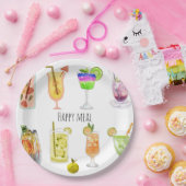 Personaliseer waterverf print fruit cocktail wit papieren bordje (Feest)