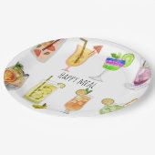 Personaliseer waterverf print fruit cocktail wit papieren bordje (Gekanteld)