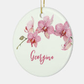 Personaliseer Waterverf Roze Moth Orchids Flower Keramisch Ornament (Links)