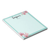 Personaliseer Waterverf Roze Moth Orchids Flower Notitieblok (Schuin)