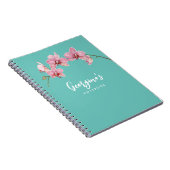 Personaliseer Waterverf Roze Moth Orchids Flower Notitieboek (Rechterzijde)