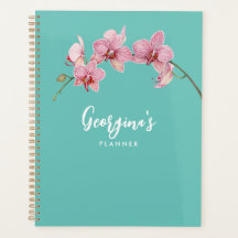 Personaliseer Waterverf Roze Moth Orchids Flower