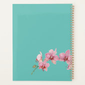Personaliseer Waterverf Roze Moth Orchids Flower Planner (Achterkant)