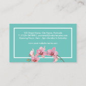 Personaliseer Waterverf Roze Moth Orchids Visitekaartje (Achterkant)