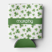 Personaliseer Waterverf Shamrock Pattern Blikjeskoeler (Voorkant)