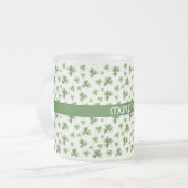 Personaliseer Waterverf Shamrock Pattern Matglas Koffiemok (Voorkant links)