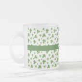 Personaliseer Waterverf Shamrock Pattern Matglas Koffiemok (Links)