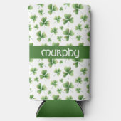 Personaliseer Waterverf Shamrock Pattern Seltzer Blikjeskoeler (Voorkant)