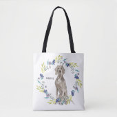 Personaliseer Waterverf Weimaraner Tote Bag (Voorkant)
