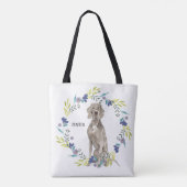 Personaliseer Waterverf Weimaraner Tote Bag (Achterkant)