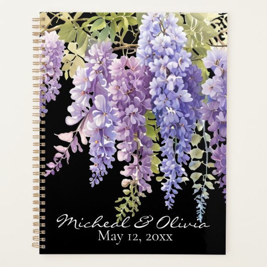 Personaliseer waterverf wisteria floral planner (Voorkant)