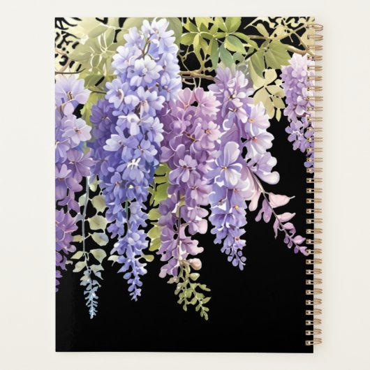 Personaliseer waterverf wisteria floral planner (Achterkant)
