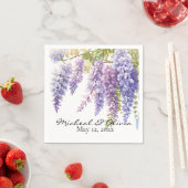Personaliseer waterverf wisteria paarse bloemen servet (Insitu)