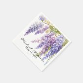 Personaliseer waterverf wisteria paarse bloemen servet (Hoek)