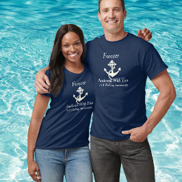 Personaliseer Wedding Jubileum Cruise Blauw T-shirt