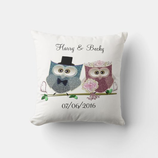 Personaliseer Wedding Memento Pillow Kussen (Voorkant)