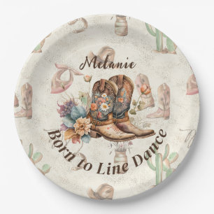 Personaliseer Western Boho Line Dancing Papieren Bordje