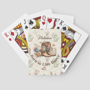 Personaliseer Western Boho Line Dancing Pokerkaarten