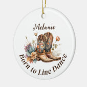 Personaliseer Westerne Boho Line Dancing Keramisch Ornament (Links)