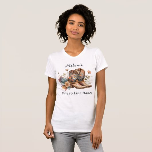 Personaliseer Westerne Boho Line Dancing T-shirt (Voorkant volledig)