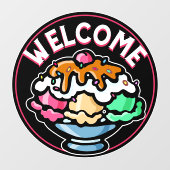 Personaliseer Whimsical Ice Cream Business Welkom Raamsticker (Vel)