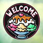 Personaliseer Whimsical Ice Cream Business Welkom Raamsticker (Vel 3)