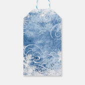 Personaliseer WHITE CHRISTMAS Frosty Blue Gift Tag Cadeaulabel (Achterkant)