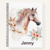 Personaliseer White Horse Sketch Notitieboek (Voorkant)