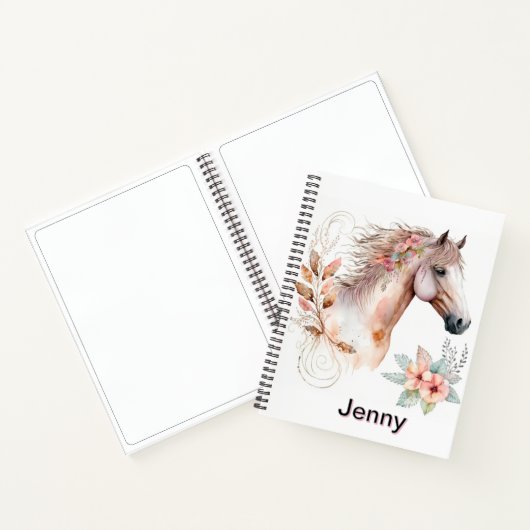 Personaliseer White Horse Sketch Notitieboek (Binnen)